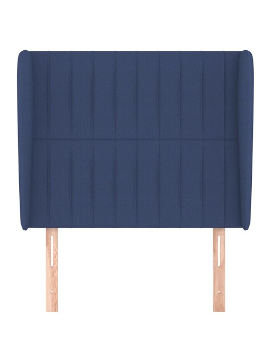 Čelo postele typu ušák modré 93x23x118/128 cm textil