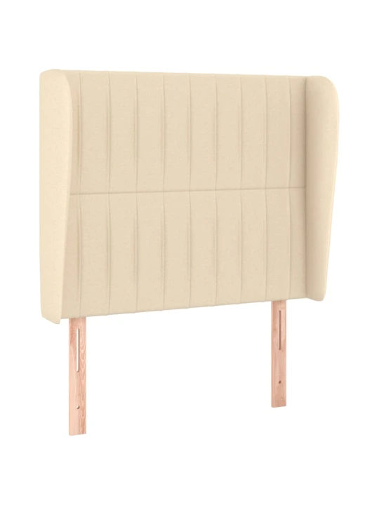 Čelo postele typu ušák krémové 103x23x118/128 cm textil