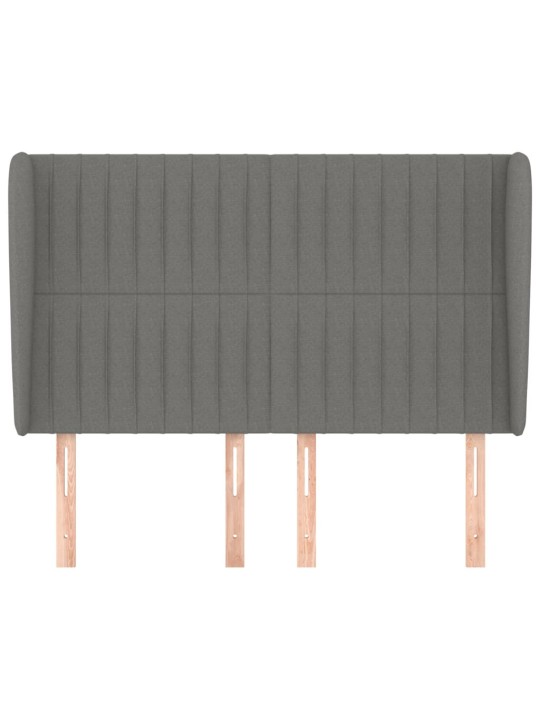 Čelo postele typu ušák tmavě šedé 147x23x118/128 cm textil
