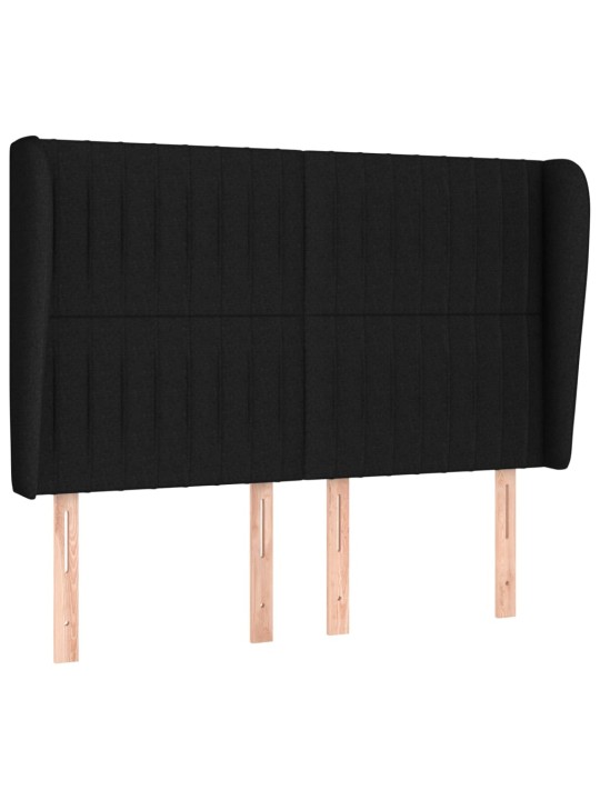 Čelo postele typu ušák černé 147x23x118/128 cm textil