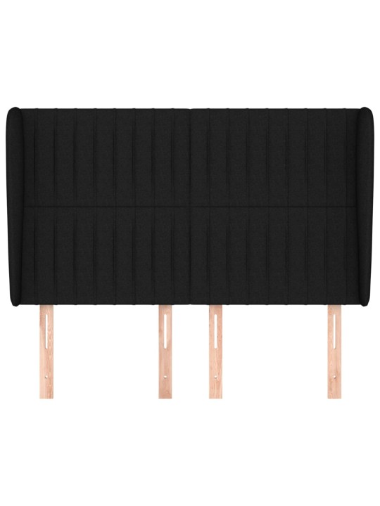 Čelo postele typu ušák černé 147x23x118/128 cm textil