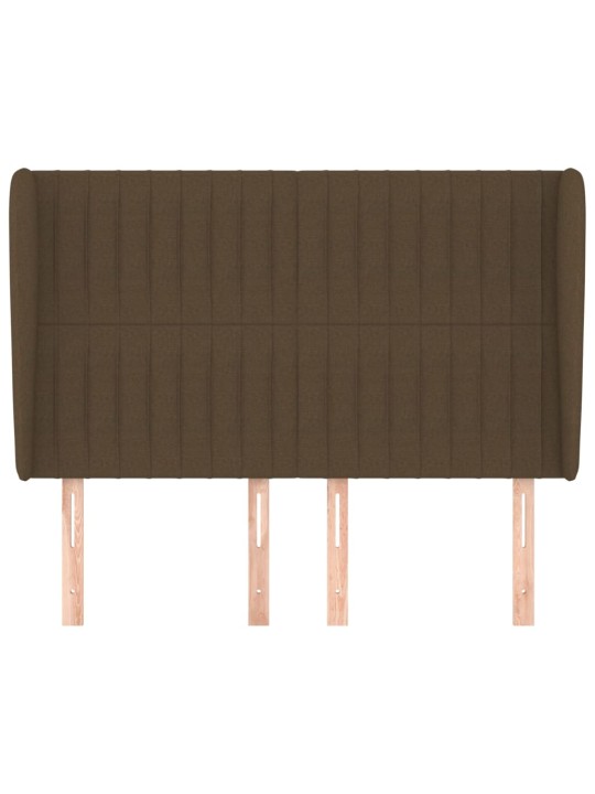 Čelo postele typu ušák tmavě hnědé 147x23x118/128 cm textil