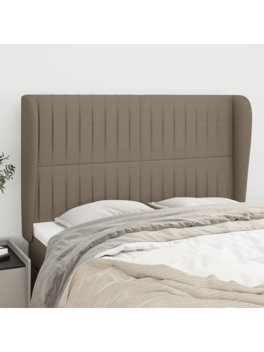 Čelo postele typu ušák taupe 147x23x118/128 cm textil