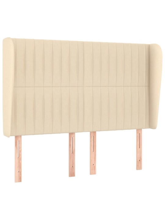 Čelo postele typu ušák krémové 147x23x118/128 cm textil