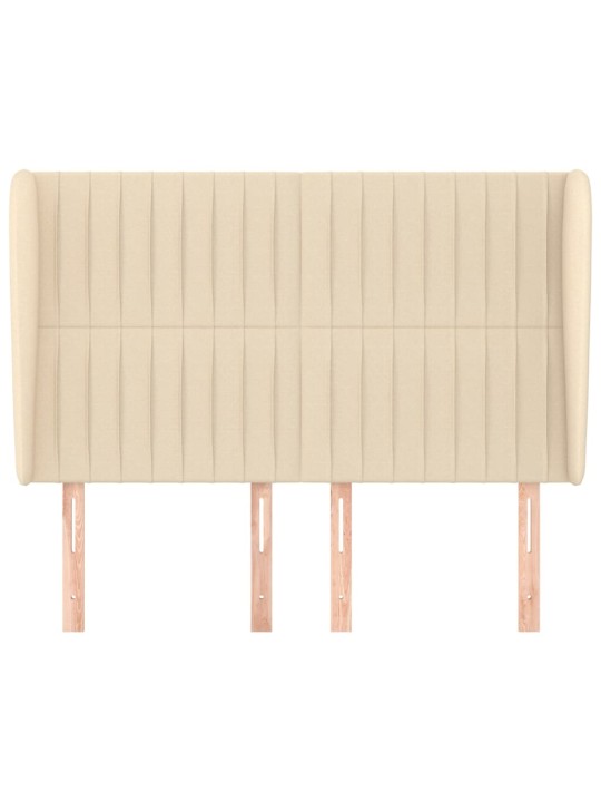 Čelo postele typu ušák krémové 147x23x118/128 cm textil
