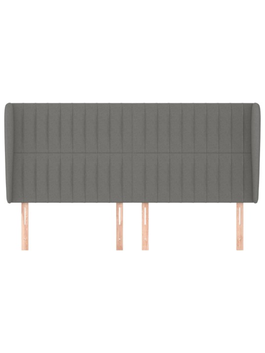 Čelo postele typu ušák tmavě šedé 163x23x118/128 cm textil