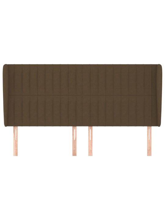 Čelo postele typu ušák tmavě hnědé 163x23x118/128 cm textil