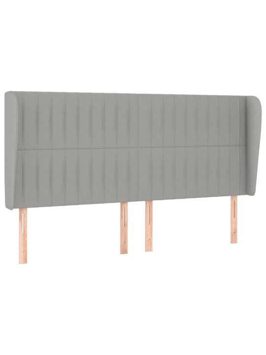 Čelo postele typu ušák světle šedé 183x23x118/128 cm textil
