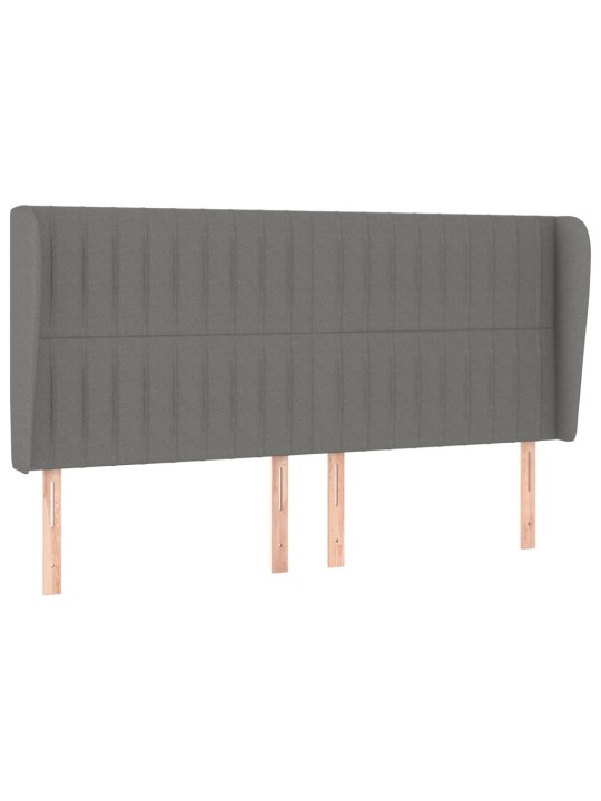 Čelo postele typu ušák tmavě šedé 183x23x118/128 cm textil