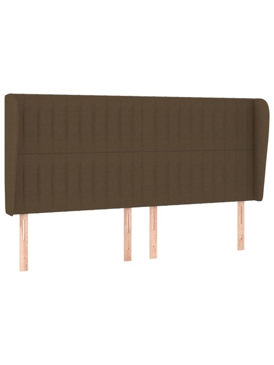 Čelo postele typu ušák tmavě hnědé 183x23x118/128 cm textil