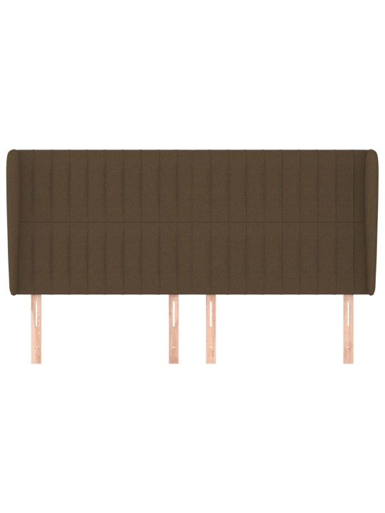 Čelo postele typu ušák tmavě hnědé 183x23x118/128 cm textil