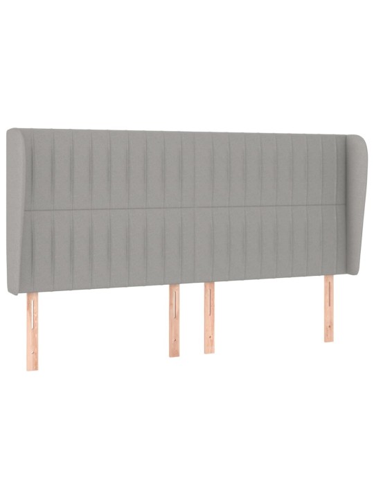 Čelo postele typu ušák světle šedé 203x23x118/128 cm textil