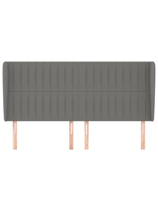 Čelo postele typu ušák tmavě šedé 203x23x118/128 cm textil