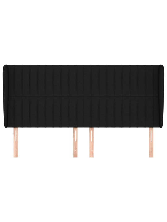 Čelo postele typu ušák černé 203x23x118/128 cm textil