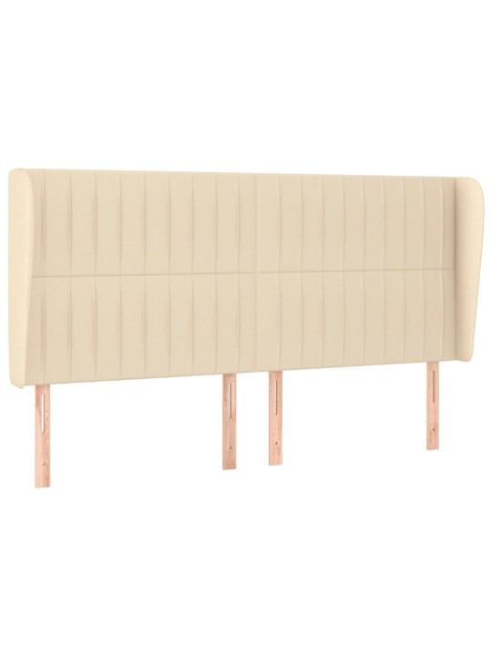 Čelo postele typu ušák krémové 203x23x118/128 cm textil