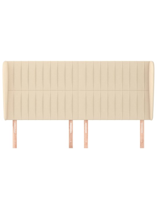 Čelo postele typu ušák krémové 203x23x118/128 cm textil