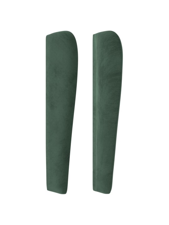 Čelo postele typu ušák tmavě zelené 83 x 23 x 118/128 cm samet