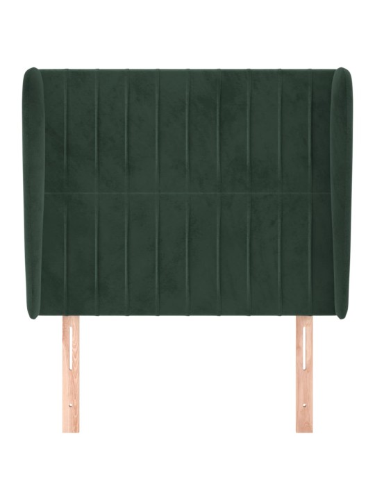 Čelo postele typu ušák tmavě zelená 93x23x118/128 cm samet