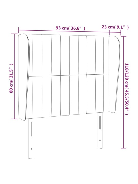 Čelo postele typu ušák tmavě zelená 93x23x118/128 cm samet