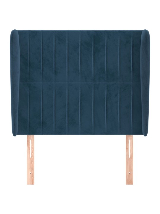 Čelo postele typu ušák tmavě modrá 93x23x118/128 cm samet