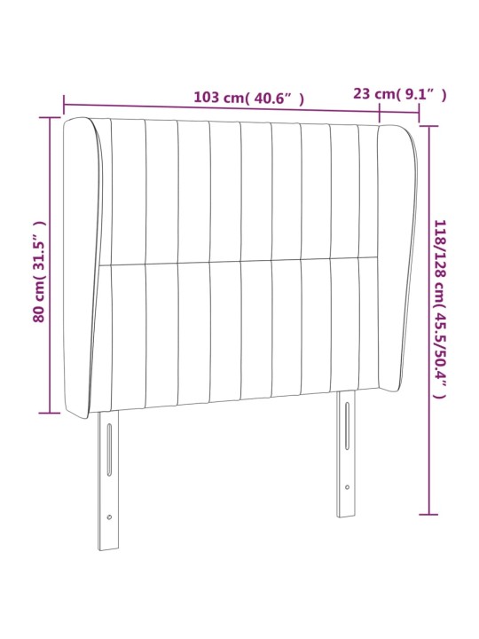 Čelo postele typu ušák tmavě zelená 103x23x118/128 cm samet