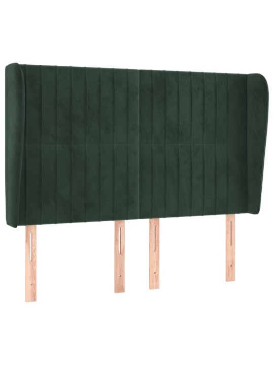 Čelo postele typu ušák tmavě šedé 147x23x118/128 cm samet