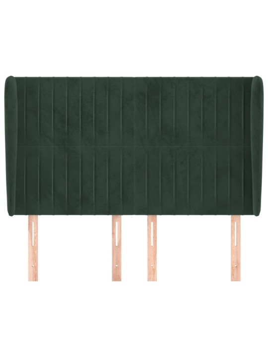 Čelo postele typu ušák tmavě šedé 147x23x118/128 cm samet