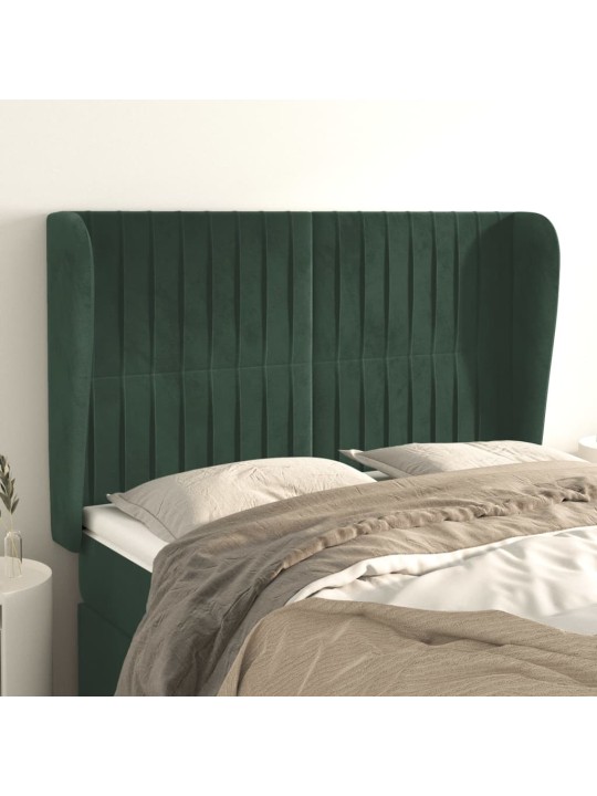 Čelo postele typu ušák tmavě šedé 147x23x118/128 cm samet