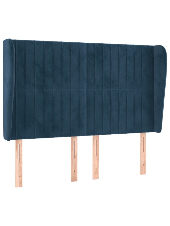Čelo postele typu ušák tmavě modrá 147x23x118/128 cm samet