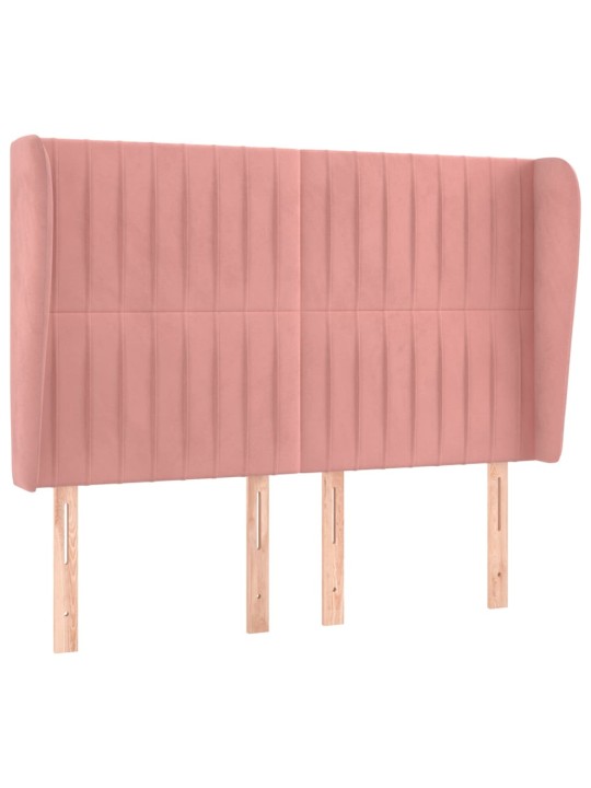 Čelo postele typu ušák růžové 147x23x118/128 cm samet