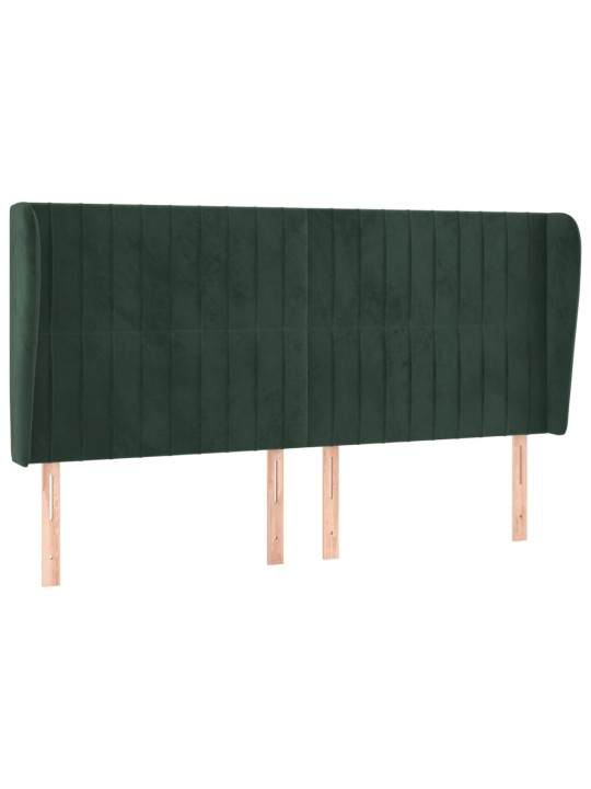 Čelo postele typu ušák tmavě zelená 163x23x118/128 cm samet