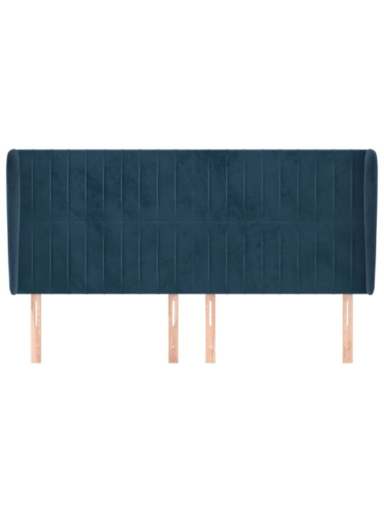 Čelo postele typu ušák tmavě modrá 183x23x118/128 cm samet
