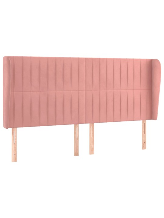 Čelo postele typu ušák růžová 183x23x118/128 cm samet
