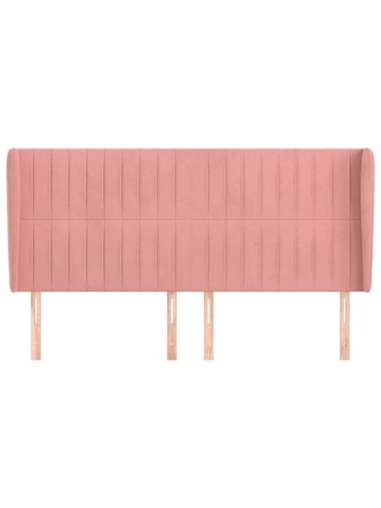 Čelo postele typu ušák růžová 183x23x118/128 cm samet