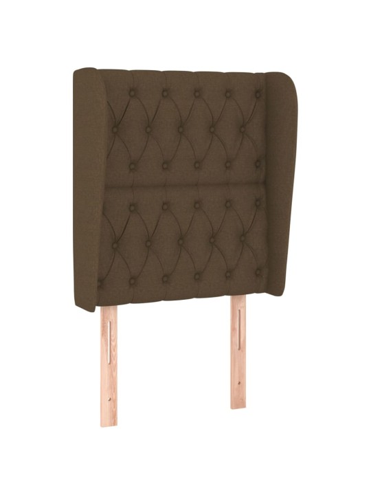 Čelo postele typu ušák tmavě hnědé 83 x 23 x 118/128 cm textil