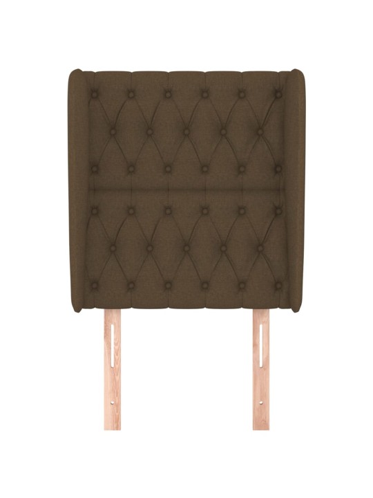 Čelo postele typu ušák tmavě hnědé 83 x 23 x 118/128 cm textil