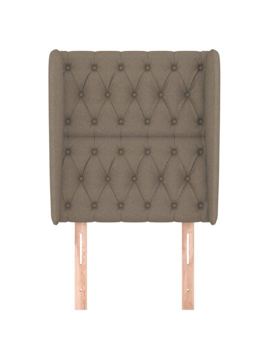 Čelo postele typu ušák taupe 83 x 23 x 118/128 cm textil