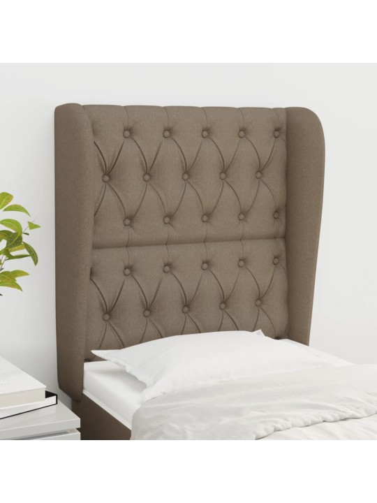 Čelo postele typu ušák taupe 83 x 23 x 118/128 cm textil