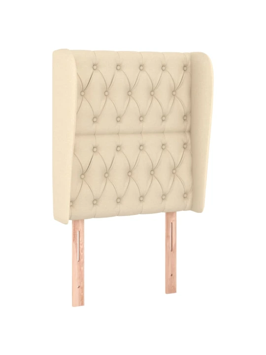 Čelo postele typu ušák krémové 83 x 23 x 118/128 cm textil