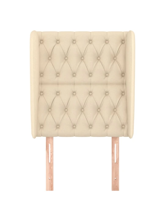 Čelo postele typu ušák krémové 83 x 23 x 118/128 cm textil
