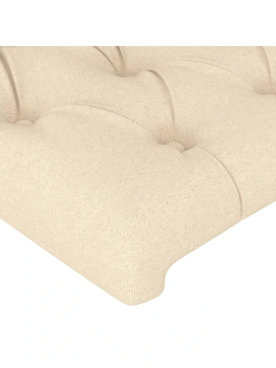 Čelo postele typu ušák krémové 83 x 23 x 118/128 cm textil