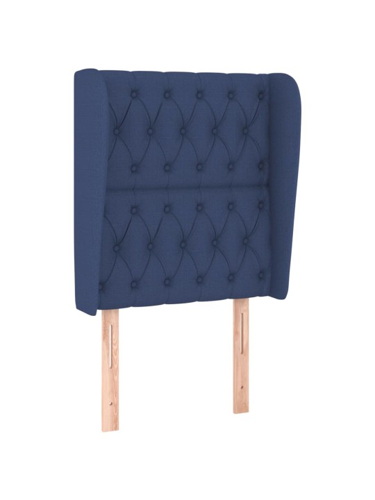 Čelo postele typu ušák modré 83 x 23 x 118/128 cm textil