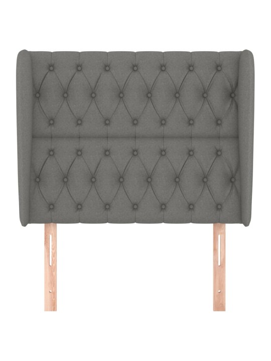 Čelo postele typu ušák tmavě šedé 93x23x118/128 cm textil