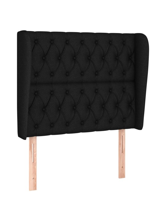 Čelo postele typu ušák černé 93x23x118/128 cm textil