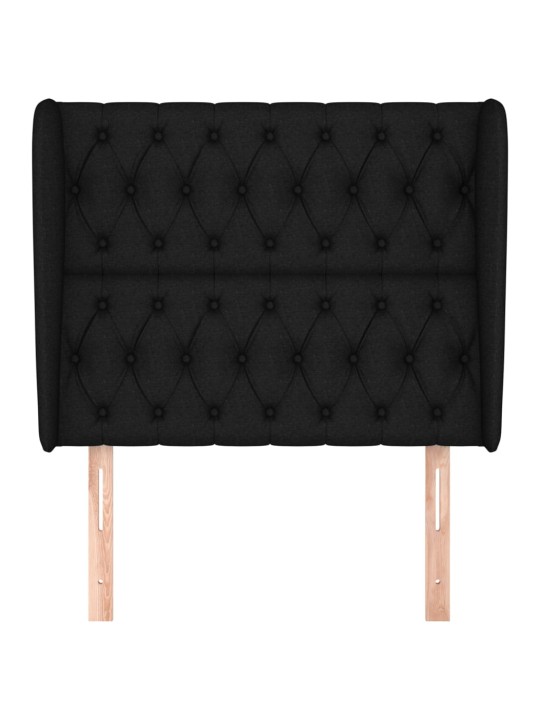 Čelo postele typu ušák černé 93x23x118/128 cm textil