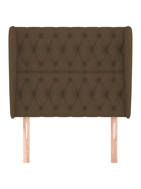Čelo postele typu ušák tmavě hnědé 93x23x118/128 cm textil