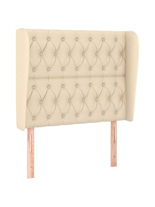 Čelo postele typu ušák krémové 93x23x118/128 cm textil