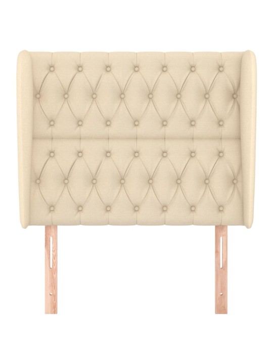 Čelo postele typu ušák krémové 93x23x118/128 cm textil