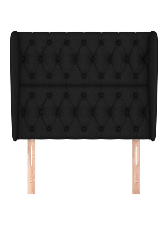 Čelo postele typu ušák černé 103x23x118/128 cm textil
