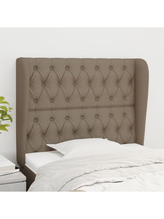 Čelo postele typu ušák taupe 103x23x118/128 cm textil